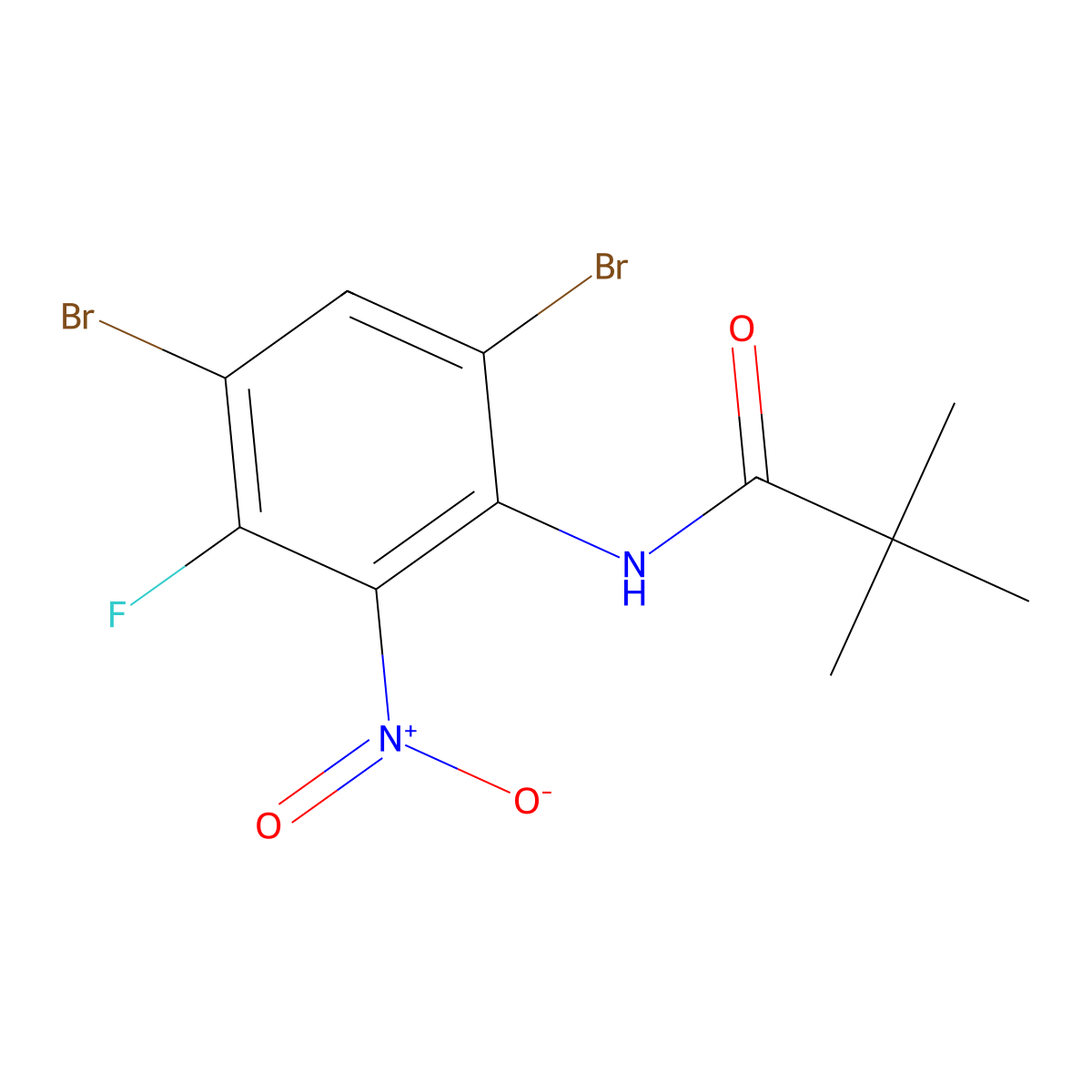 N-Pivaloyl 4,6-Dibromo-3-fluoro-2-nitroaniline molecular structure, CAS 1420800-23-2