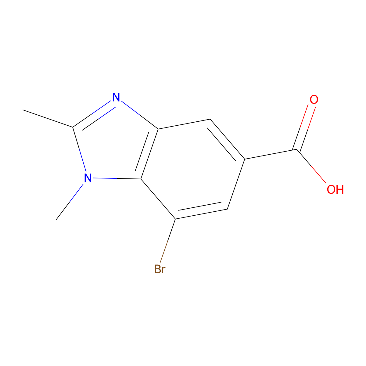 7-Bromo-1,2-dimethylbenzodiazole-5-carboxylic acid molecular structure, CAS 1420800-25-4