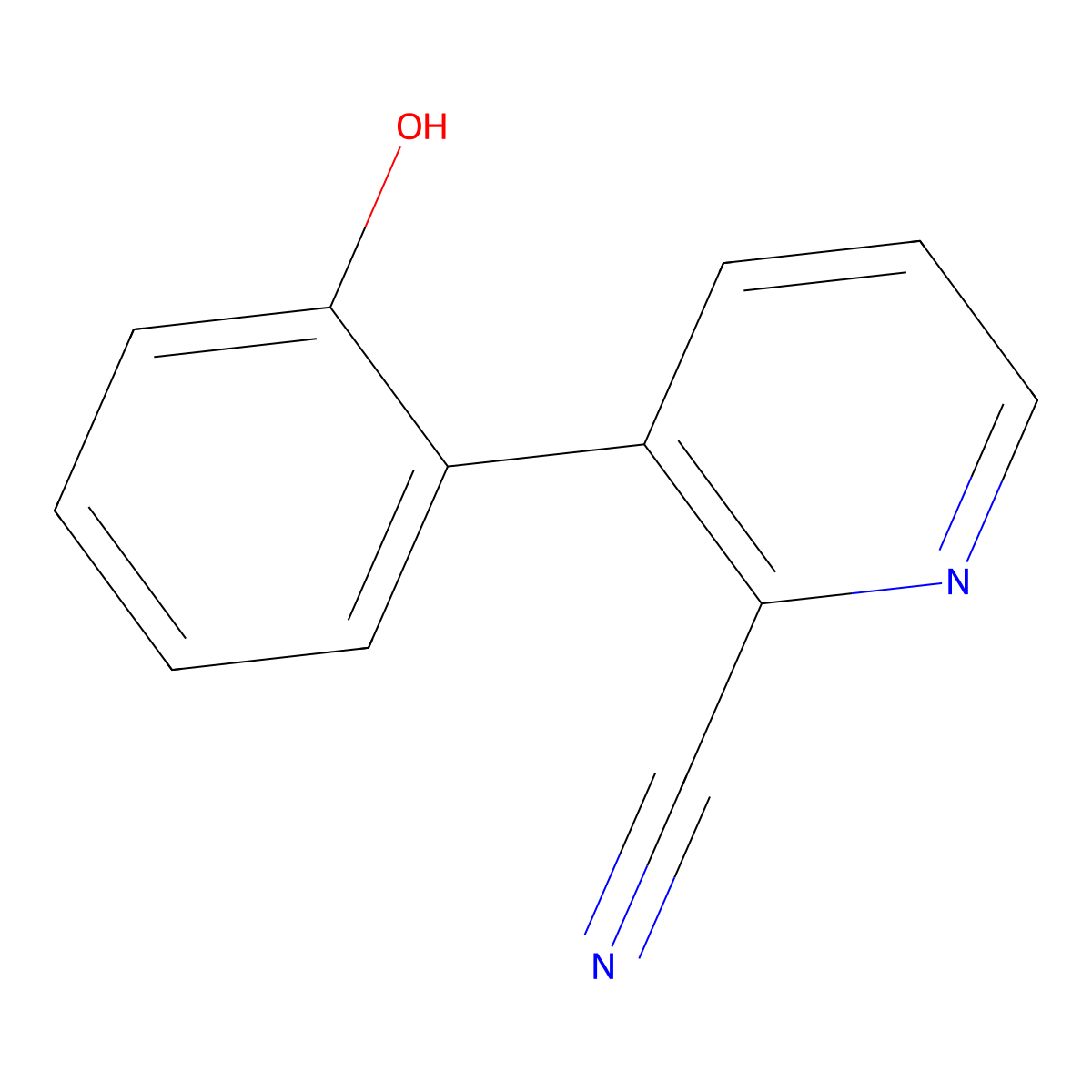 3-(2-Hydroxyphenyl)pyridine-2-carbonitrile molecular structure, CAS 1420800-31-2