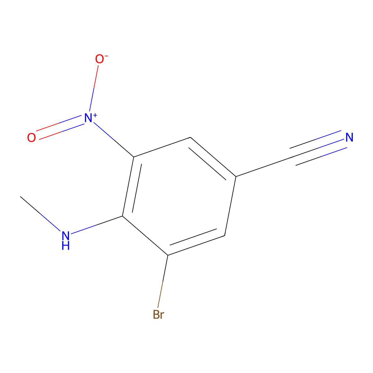 3-Bromo-4-(methylamino)-5-nitrobenzonitrile molecular structure, CAS 1420800-36-7