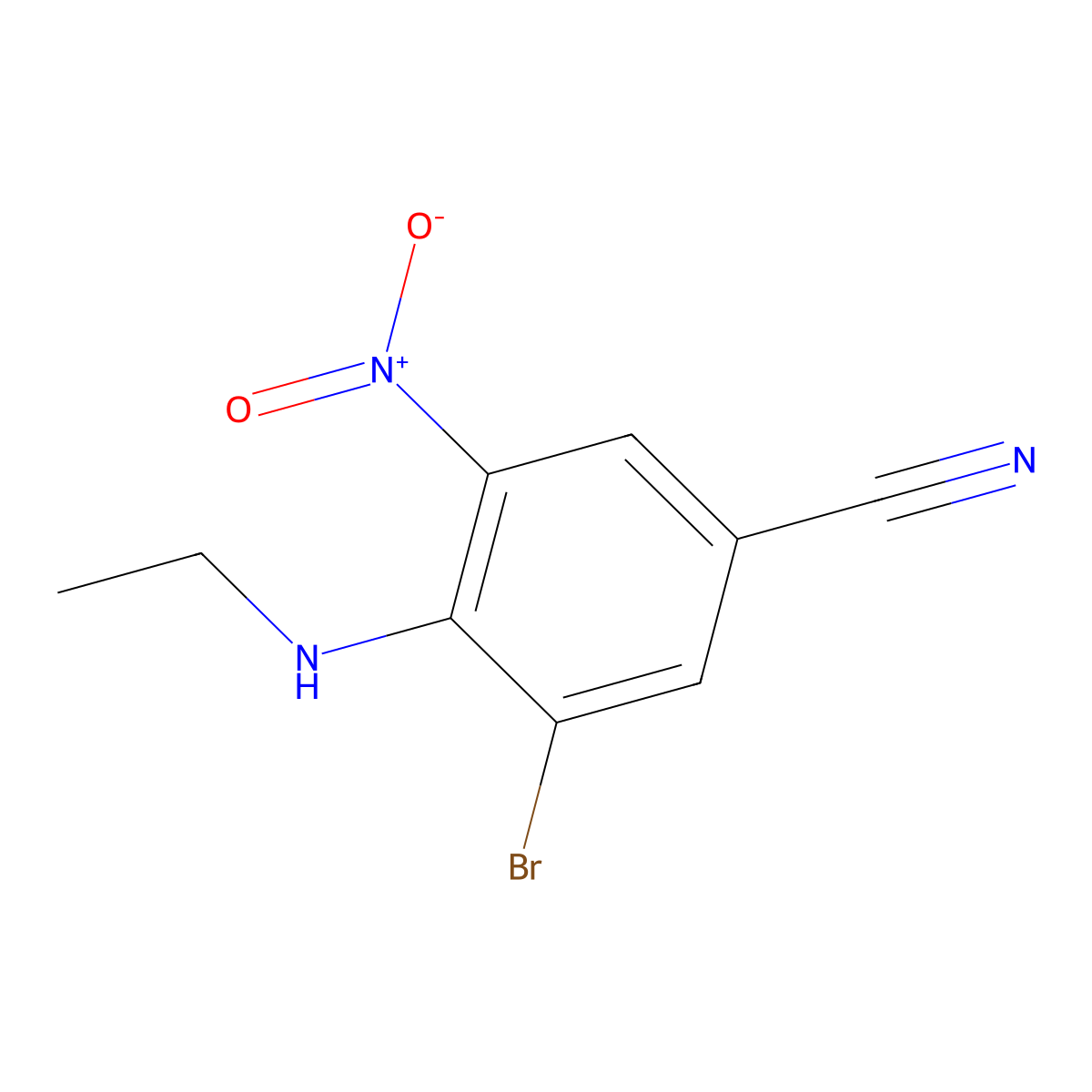 3-Bromo-4-(ethylamino)-5-nitrobenzonitrile molecular structure, CAS 1420800-37-8