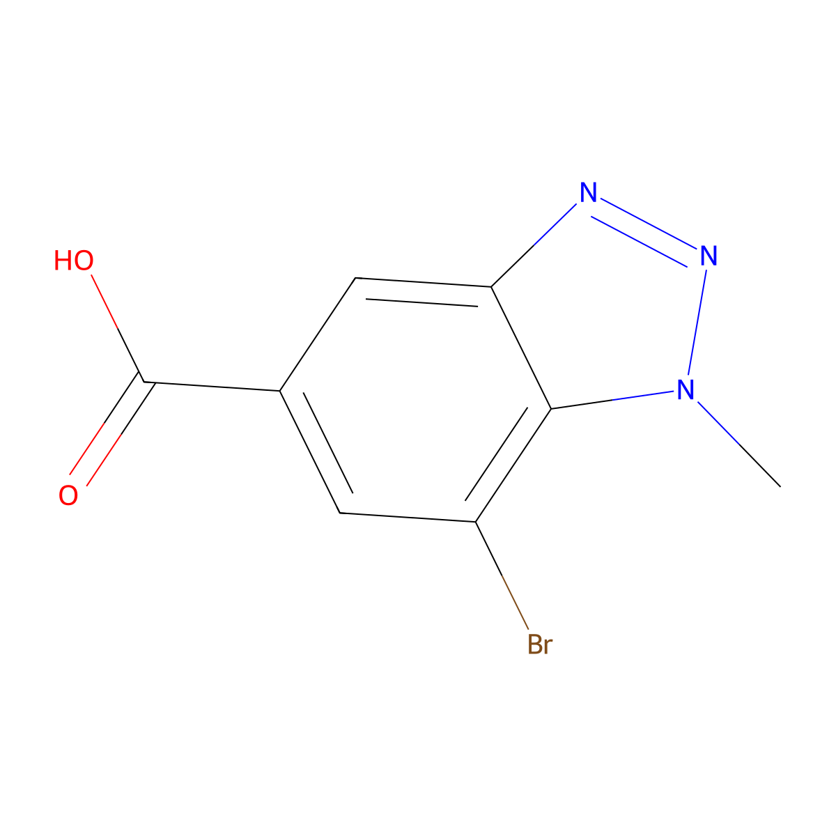 7-Bromo-1-methyl-1,2,3-benzotriazole-5-carboxylic acid molecular structure, CAS 1420800-38-9