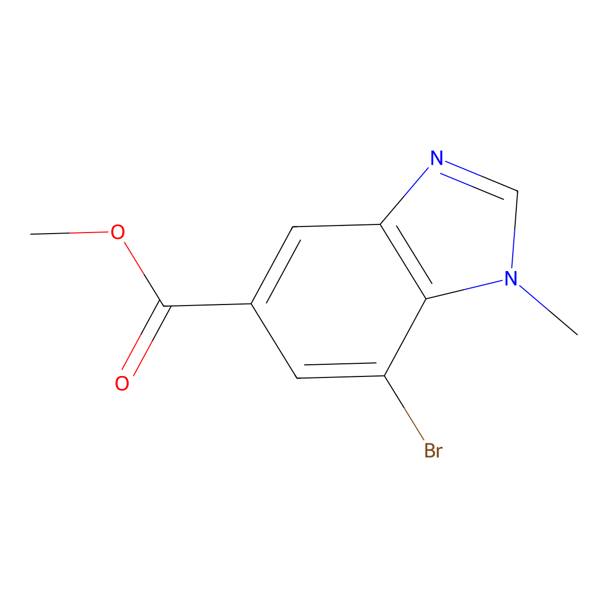 Methyl 7-bromo-1-methylbenzodiazole-5-carboxylate molecular structure, CAS 1420800-41-4