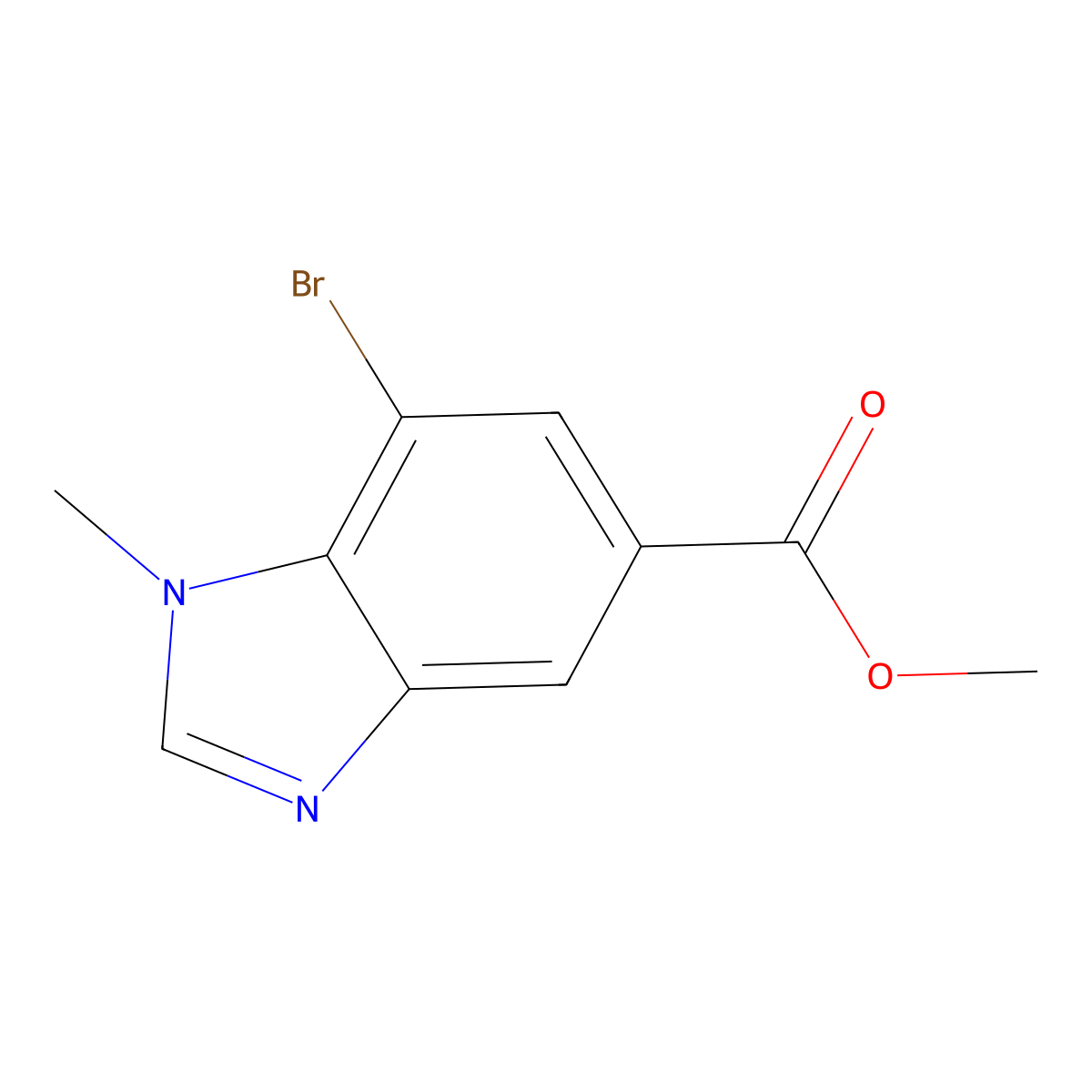 Methyl 7-bromo-1-methylbenzodiazole-5-carboxylate molecular structure, CAS 1420800-41-4