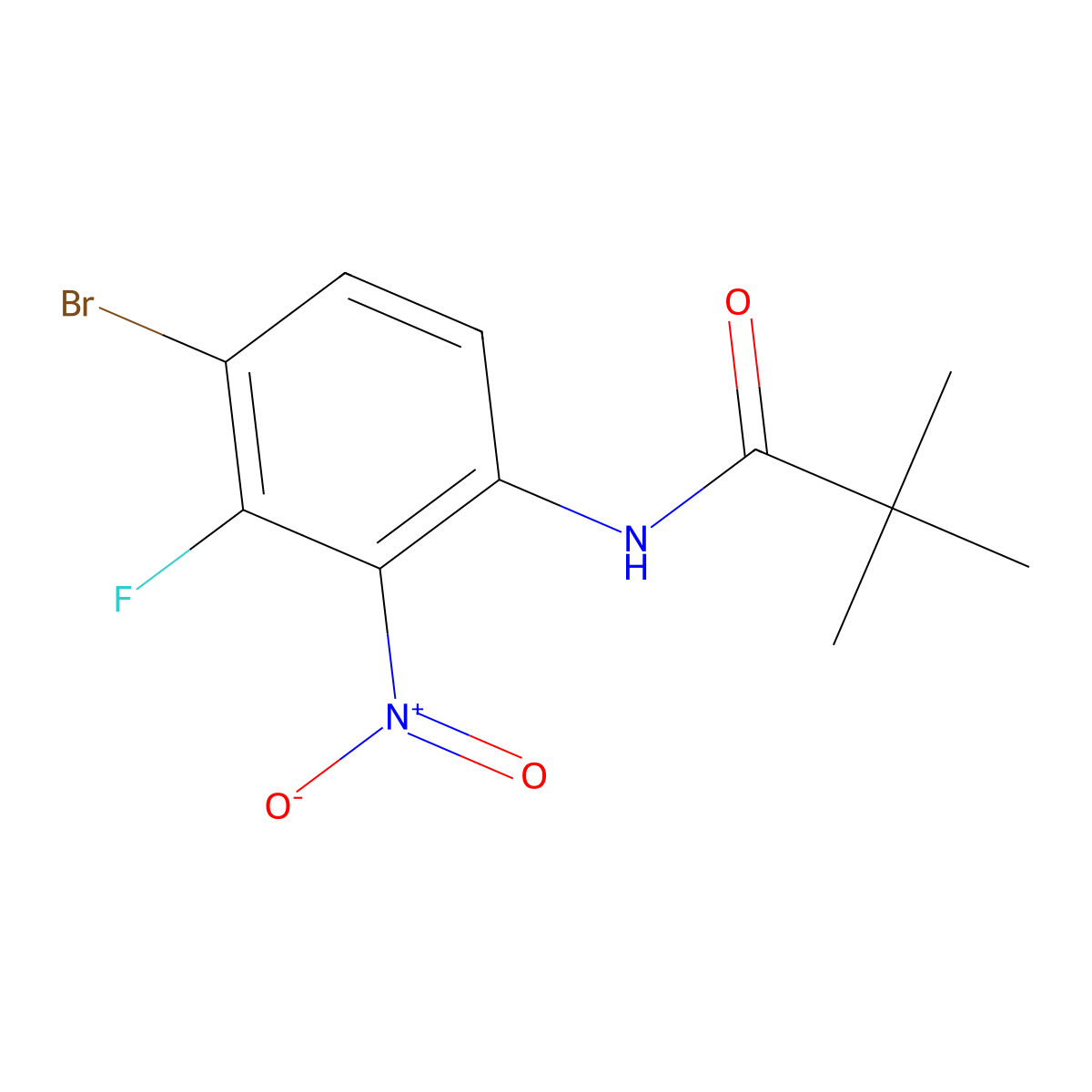 N-Pivaloyl 4-bromo-3-fluoro-2-nitroaniline molecular structure, CAS 1420800-43-6