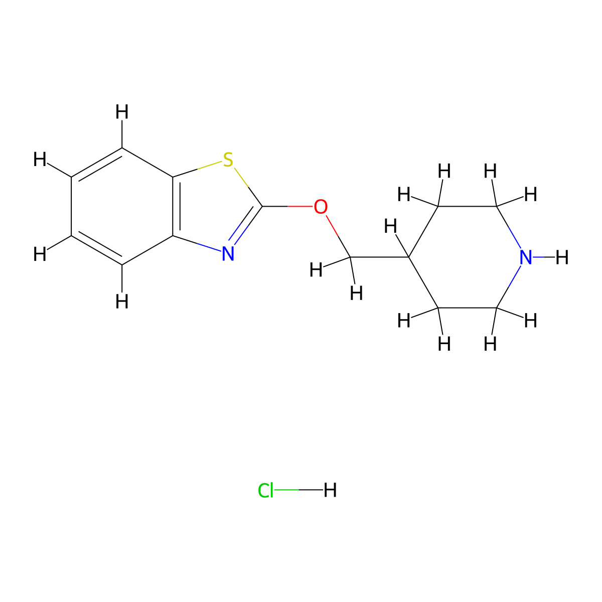 2-(Piperidin-4-ylmethoxy)benzo[d]thiazole hydrochloride molecular structure, CAS 1420800-94-7