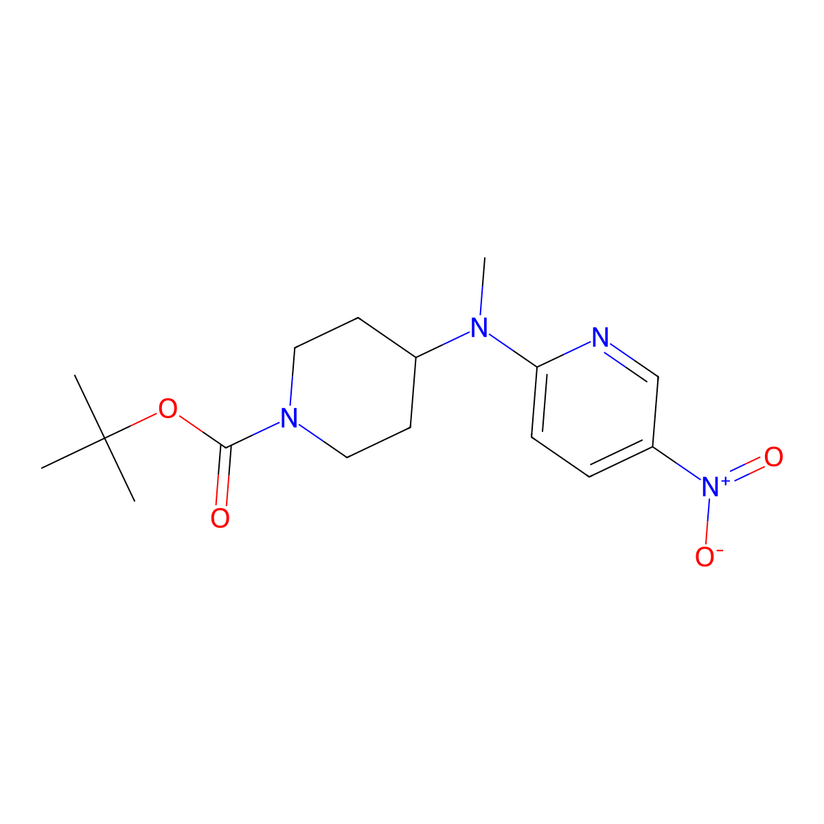 tert-Butyl 4-(methyl(5-nitropyridin-2-yl)amino)piperidine-1-carboxylate molecular structure, CAS 1420803-57-1
