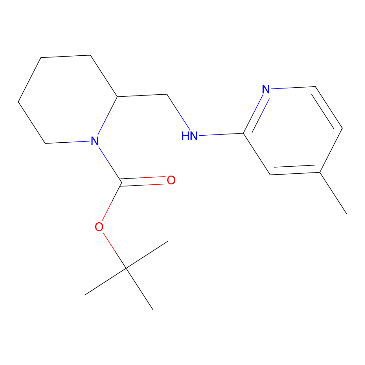 tert-Butyl 2-(((4-methylpyridin-2-yl)amino)methyl)piperidine-1-carboxylate molecular structure, CAS 1420803-93-5