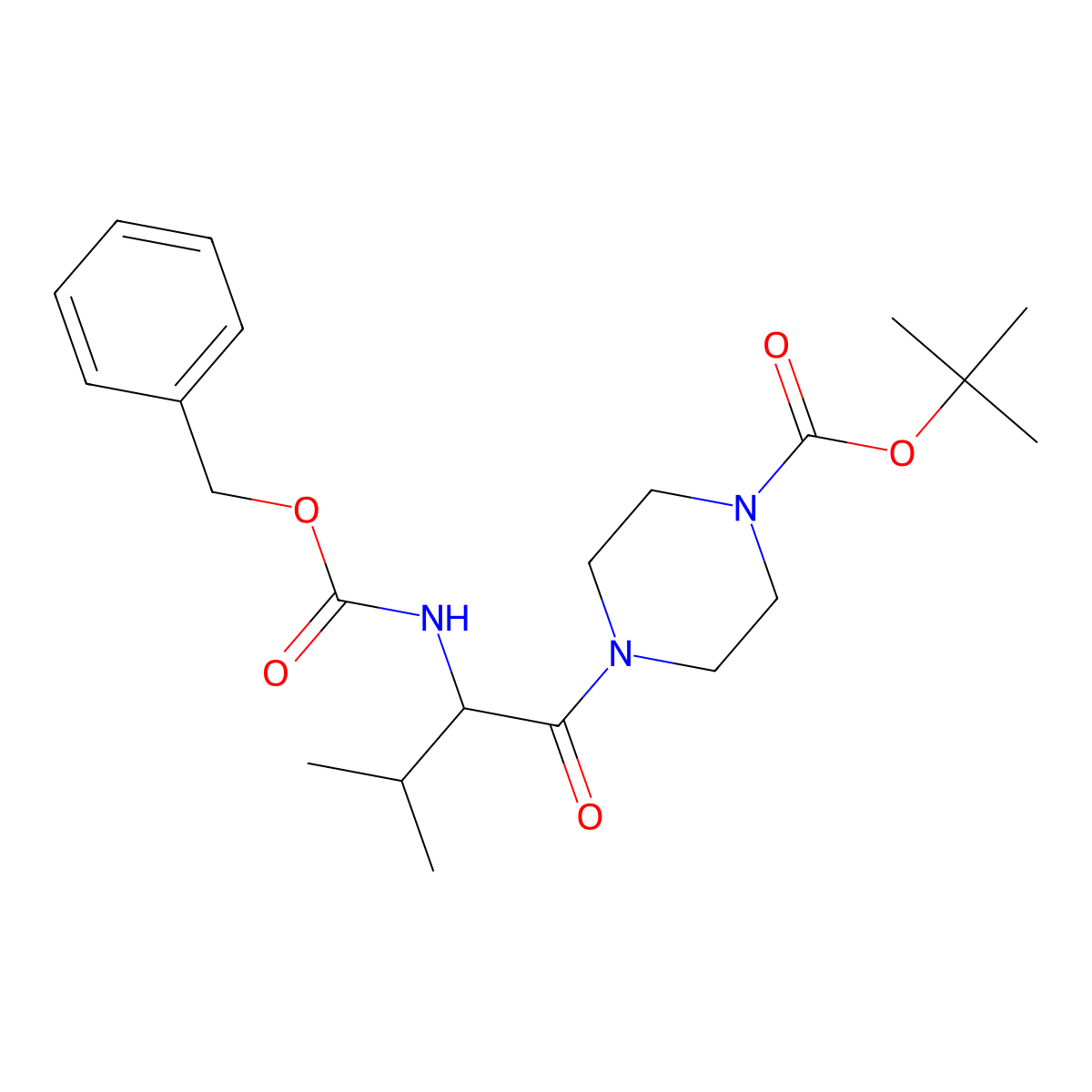 (S)-1-Boc-4-[2-(cbz-amino)isopentanoyl]piperazine molecular structure, CAS 1420804-55-2