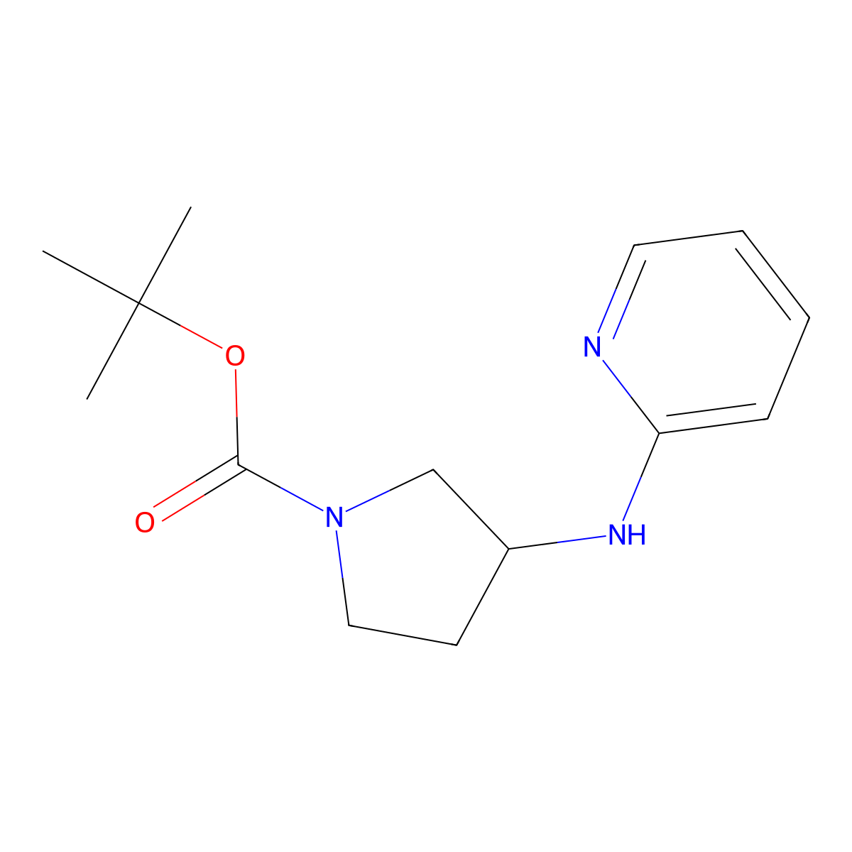 tert-Butyl 3-(pyridin-2-ylamino)pyrrolidine-1-carboxylate molecular structure, CAS 1420805-79-3