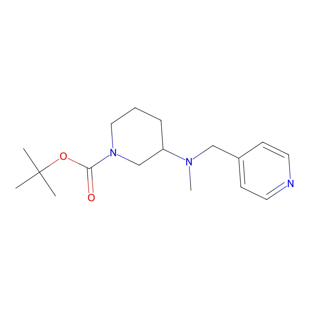tert-Butyl 3-(methyl(pyridin-4-ylmethyl)amino)piperidine-1-carboxylate molecular structure, CAS 1420806-42-3