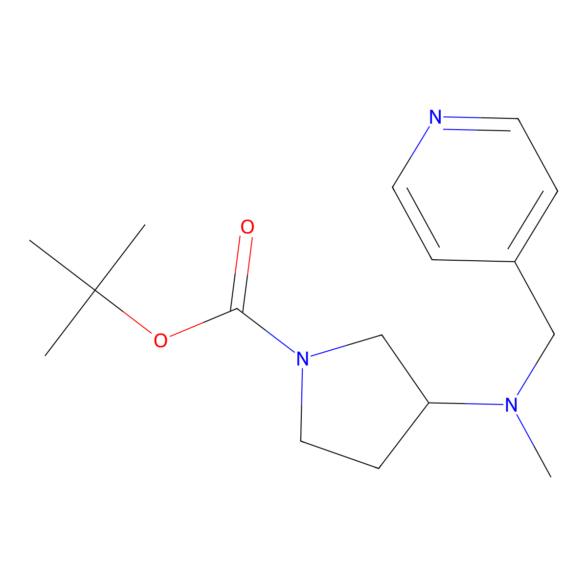 tert-Butyl 3-(methyl(pyridin-4-ylmethyl)amino)pyrrolidine-1-carboxylate molecular structure, CAS 1420806-51-4