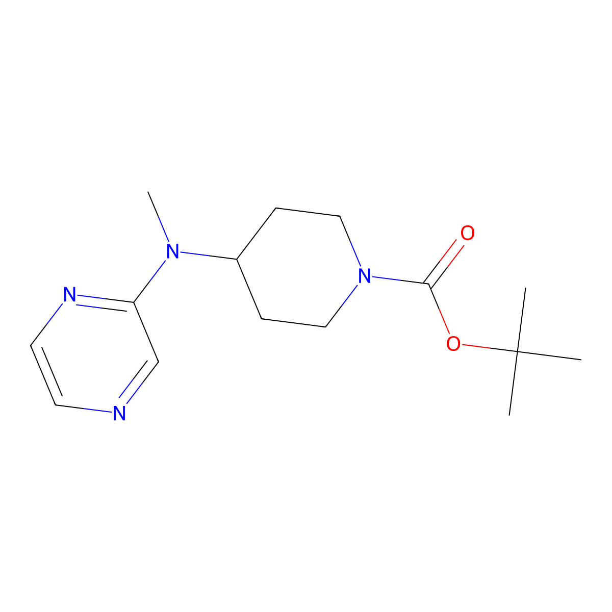 Tert-butyl 4-[methyl(pyrazin-2-YL)amino]piperidine-1-carboxylate molecular structure, CAS 1420807-06-2