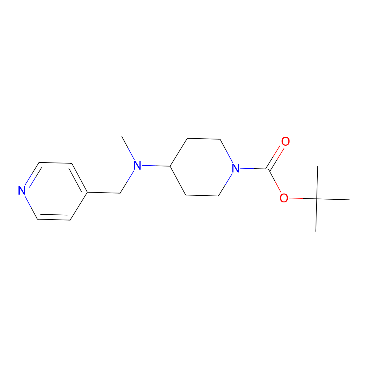 tert-Butyl 4-(methyl(pyridin-4-ylmethyl)amino)piperidine-1-carboxylate molecular structure, CAS 1420807-78-8