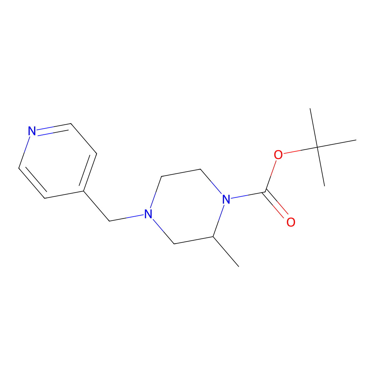 tert-Butyl 2-methyl-4-(pyridin-4-ylmethyl)piperazine-1-carboxylate molecular structure, CAS 1420808-04-3