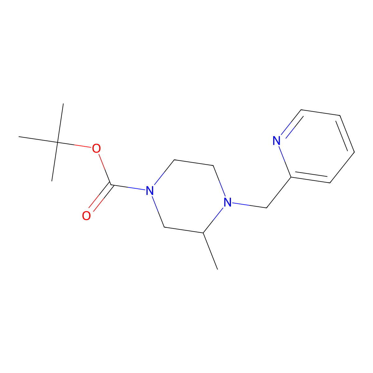 tert-Butyl 3-methyl-4-(pyridin-2-ylmethyl)piperazine-1-carboxylate molecular structure, CAS 1420808-20-3