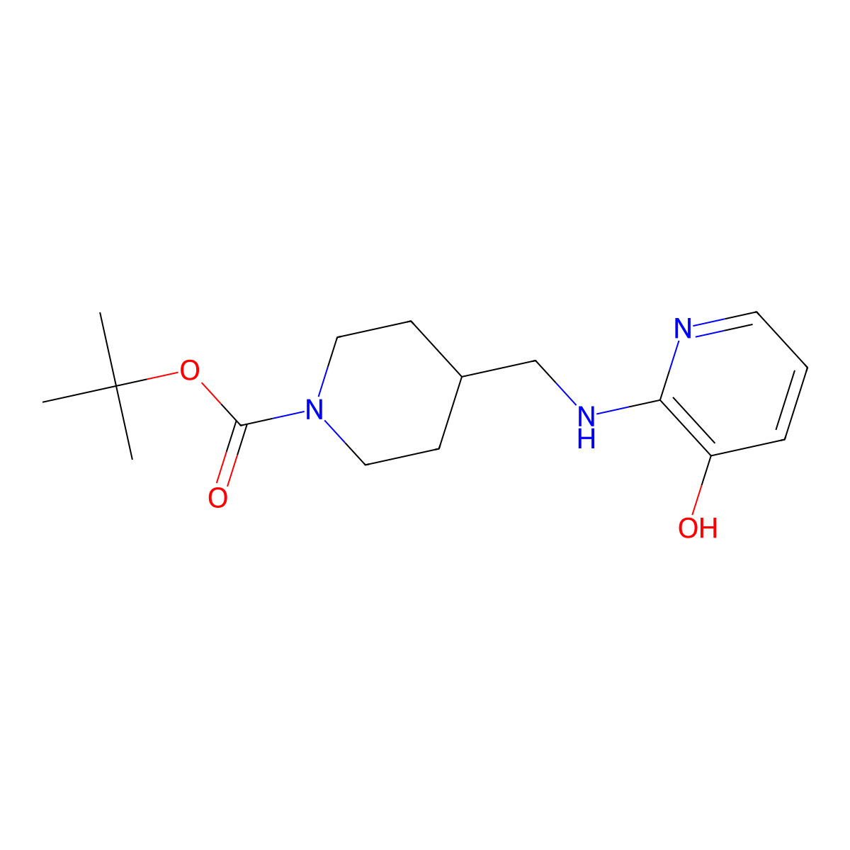 tert-Butyl 4-(((3-hydroxypyridin-2-yl)amino)methyl)piperidine-1-carboxylate molecular structure, CAS 1420808-42-9