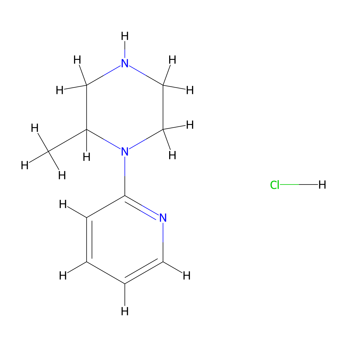 2-Methyl-1-(pyridin-2-yl)piperazine hydrochloride molecular structure, CAS 1420808-77-0
