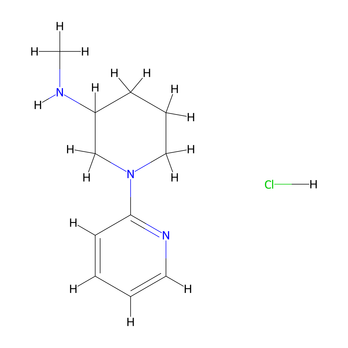 N-methyl-1-(pyridin-2-yl)piperidin-3-amine hydrochloride molecular structure, CAS 1420809-14-8
