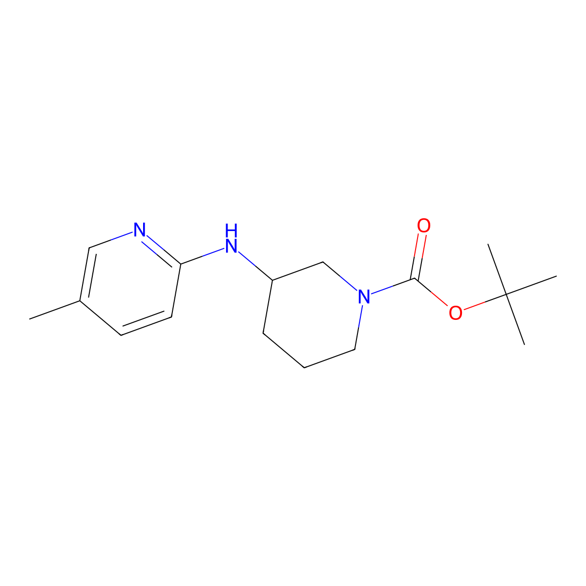 tert-Butyl 3-((5-methylpyridin-2-yl)amino)piperidine-1-carboxylate molecular structure, CAS 1420809-74-0