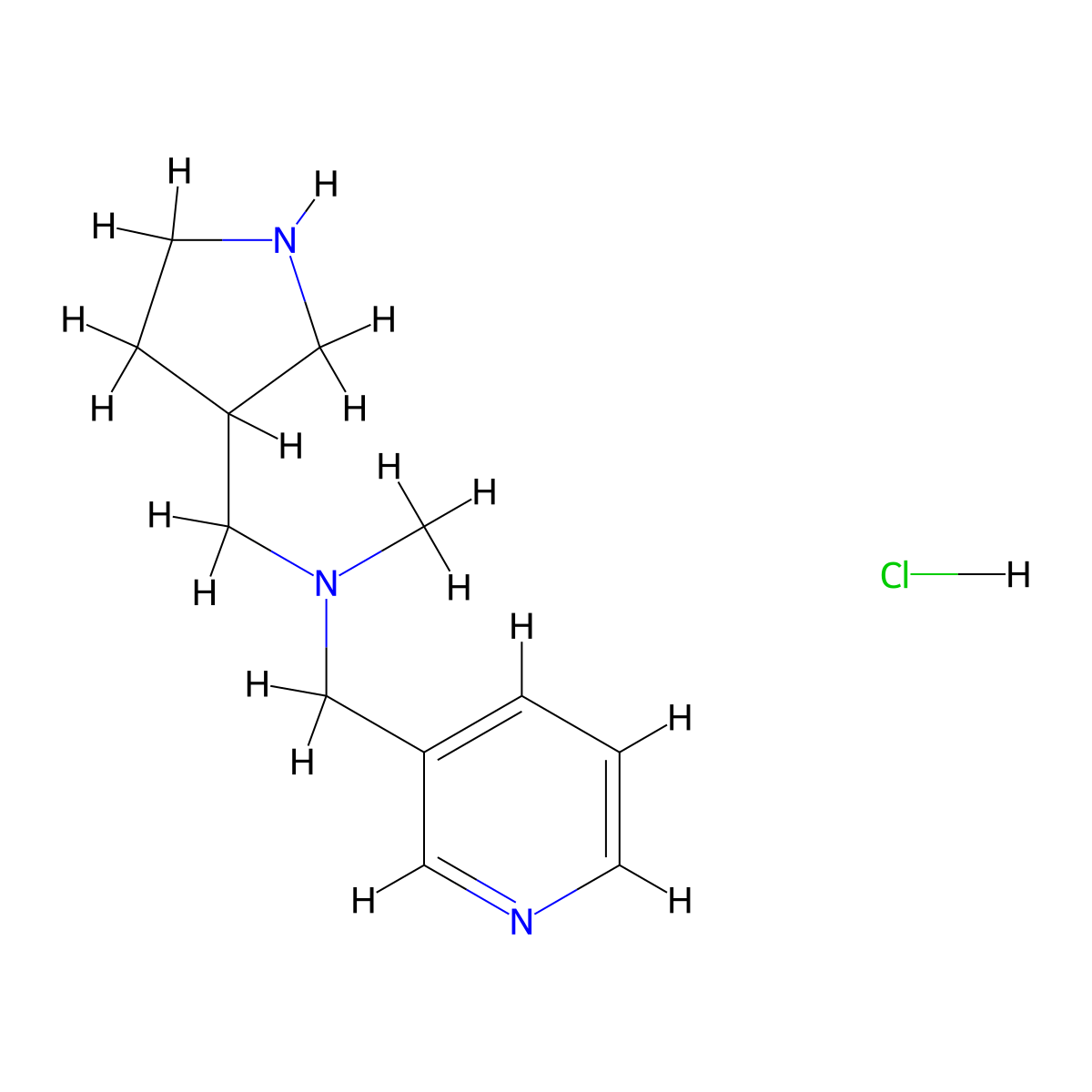 N-methyl-1-(pyridin-3-yl)-N-(pyrrolidin-3-ylmethyl)methanamine hydrochloride molecular structure, CAS 1420809-95-5
