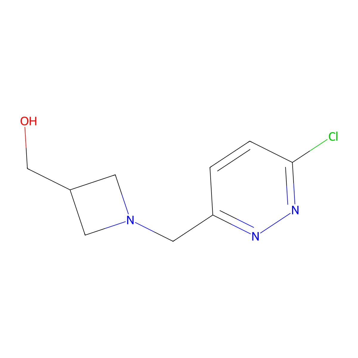 (1-((6-Chloropyridazin-3-yl)methyl)azetidin-3-yl)methanol molecular structure, CAS 1420810-14-5