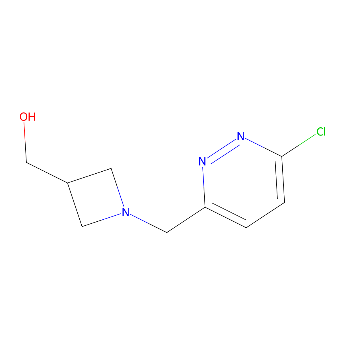 (1-((6-Chloropyridazin-3-yl)methyl)azetidin-3-yl)methanol molecular structure, CAS 1420810-14-5