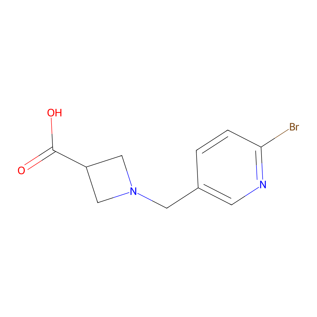 1-((6-Bromopyridin-3-yl)methyl)azetidine-3-carboxylic acid molecular structure, CAS 1420810-67-8
