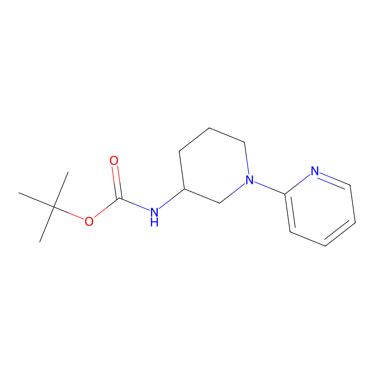 Tert-butyl (1-(pyridin-2-yl)piperidin-3-yl)carbamate molecular structure, CAS 1420811-31-9