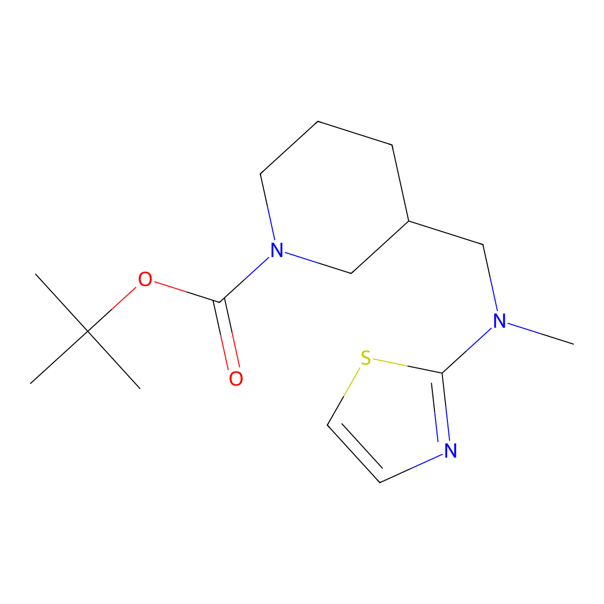 tert-Butyl 3-((methyl(thiazol-2-yl)amino)methyl)piperidine-1-carboxylate molecular structure, CAS 1420811-37-5