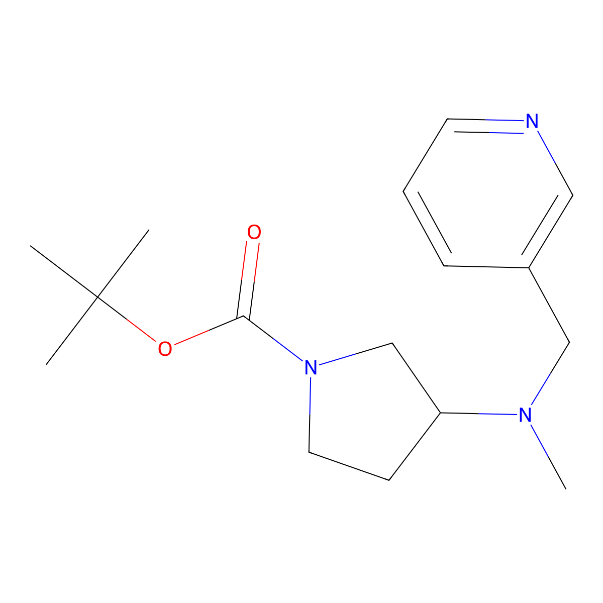 tert-Butyl 3-(methyl(pyridin-3-ylmethyl)amino)pyrrolidine-1-carboxylate molecular structure, CAS 1420812-16-3