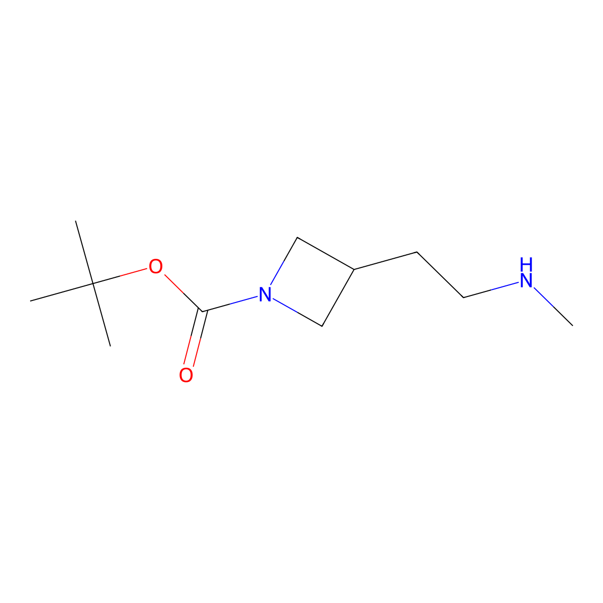 tert-Butyl 3-(2-(methylamino)ethyl)azetidine-1-carboxylate molecular structure, CAS 1420813-55-3