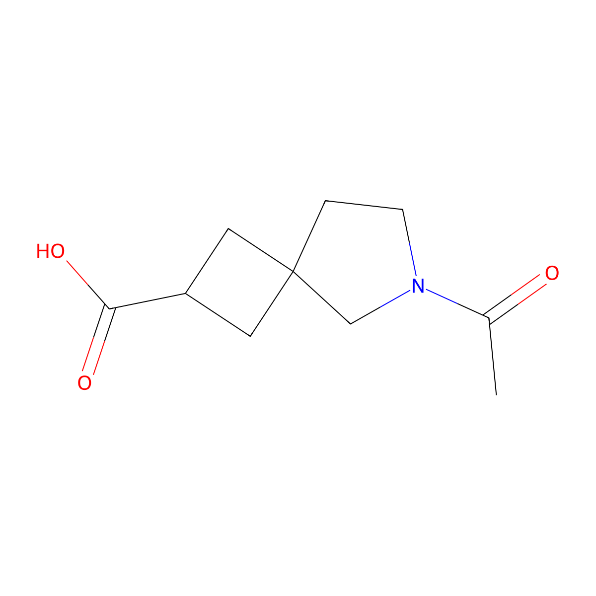 6-Acetyl-6-azaspiro[3.4]octane-2-carboxylic acid molecular structure, CAS 1420816-64-3