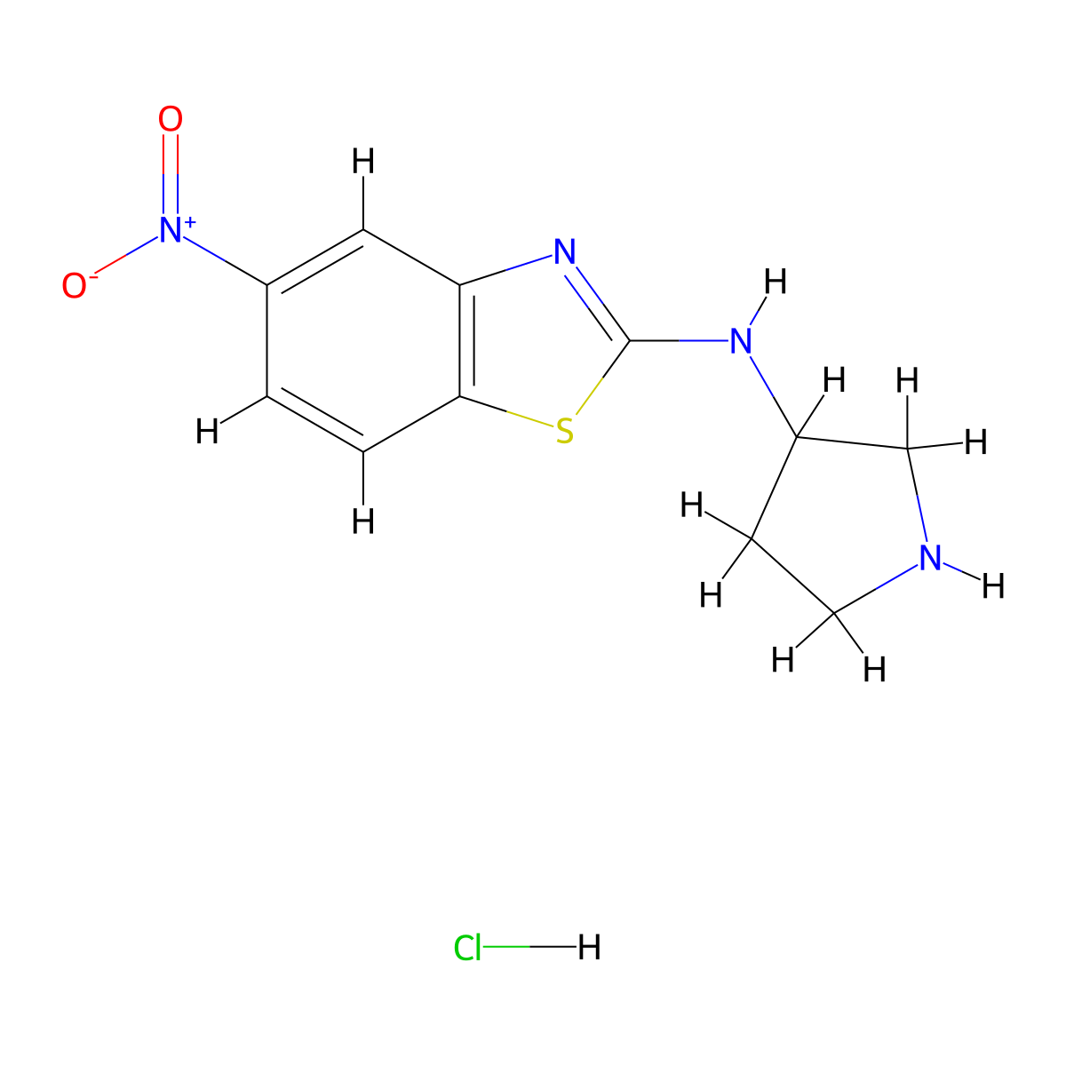 5-Nitro-N-(pyrrolidin-3-yl)benzo[d]thiazol-2-amine hydrochloride molecular structure, CAS 1420820-79-6