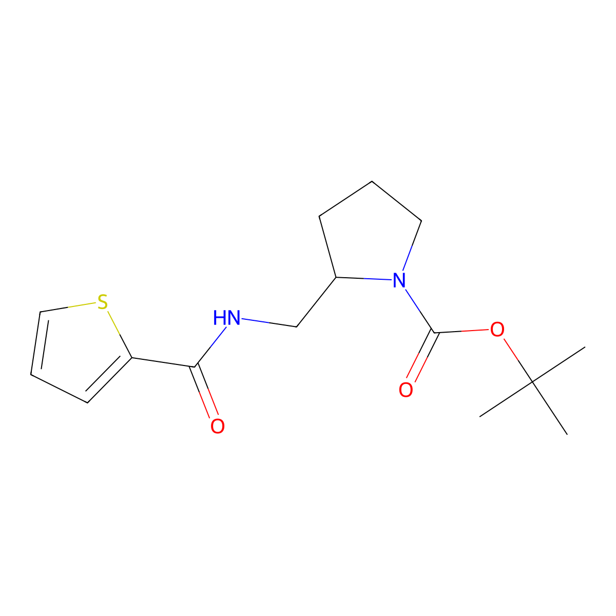 tert-Butyl 2-((thiophene-2-carboxamido)methyl)pyrrolidine-1-carboxylate molecular structure, CAS 1420821-42-6
