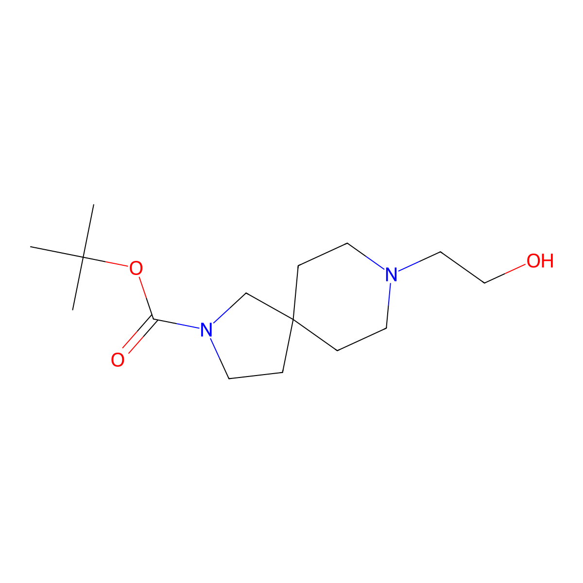 tert-Butyl 8-(2-hydroxyethyl)-2,8-diazaspiro[4.5]decane-2-carboxylate molecular structure, CAS 1420823-23-9