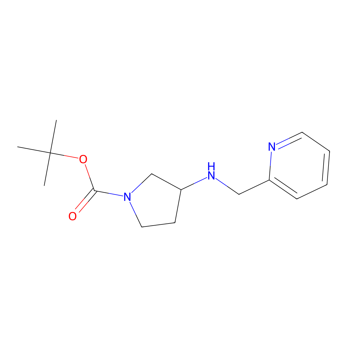 tert-Butyl 3-((pyridin-2-ylmethyl)amino)pyrrolidine-1-carboxylate molecular structure, CAS 1420825-77-9