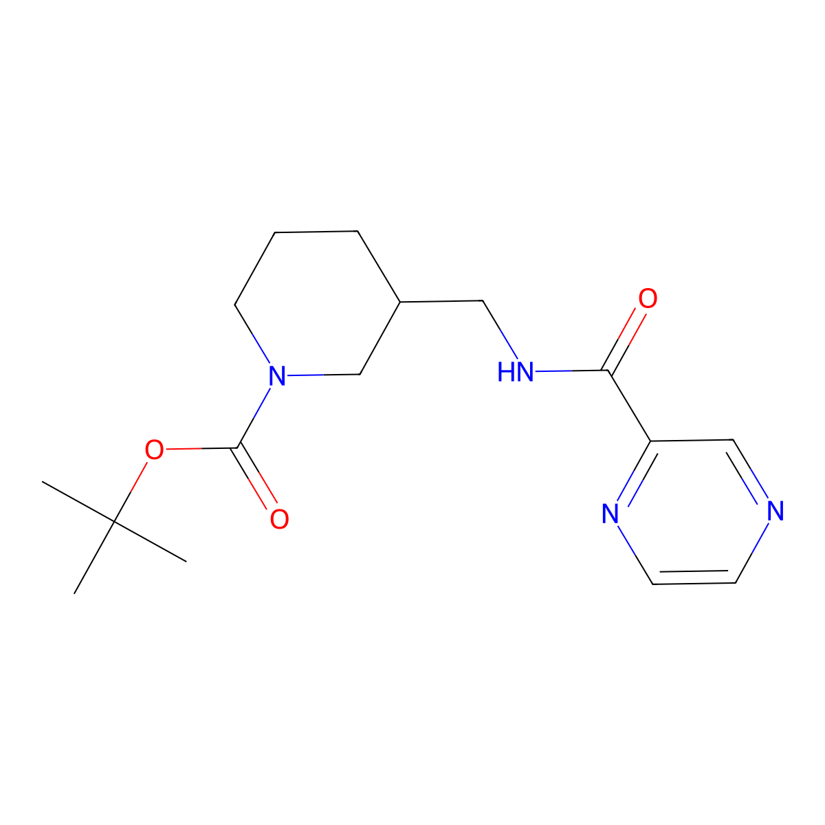 tert-Butyl 3-((pyrazine-2-carboxamido)methyl)piperidine-1-carboxylate molecular structure, CAS 1420826-03-4