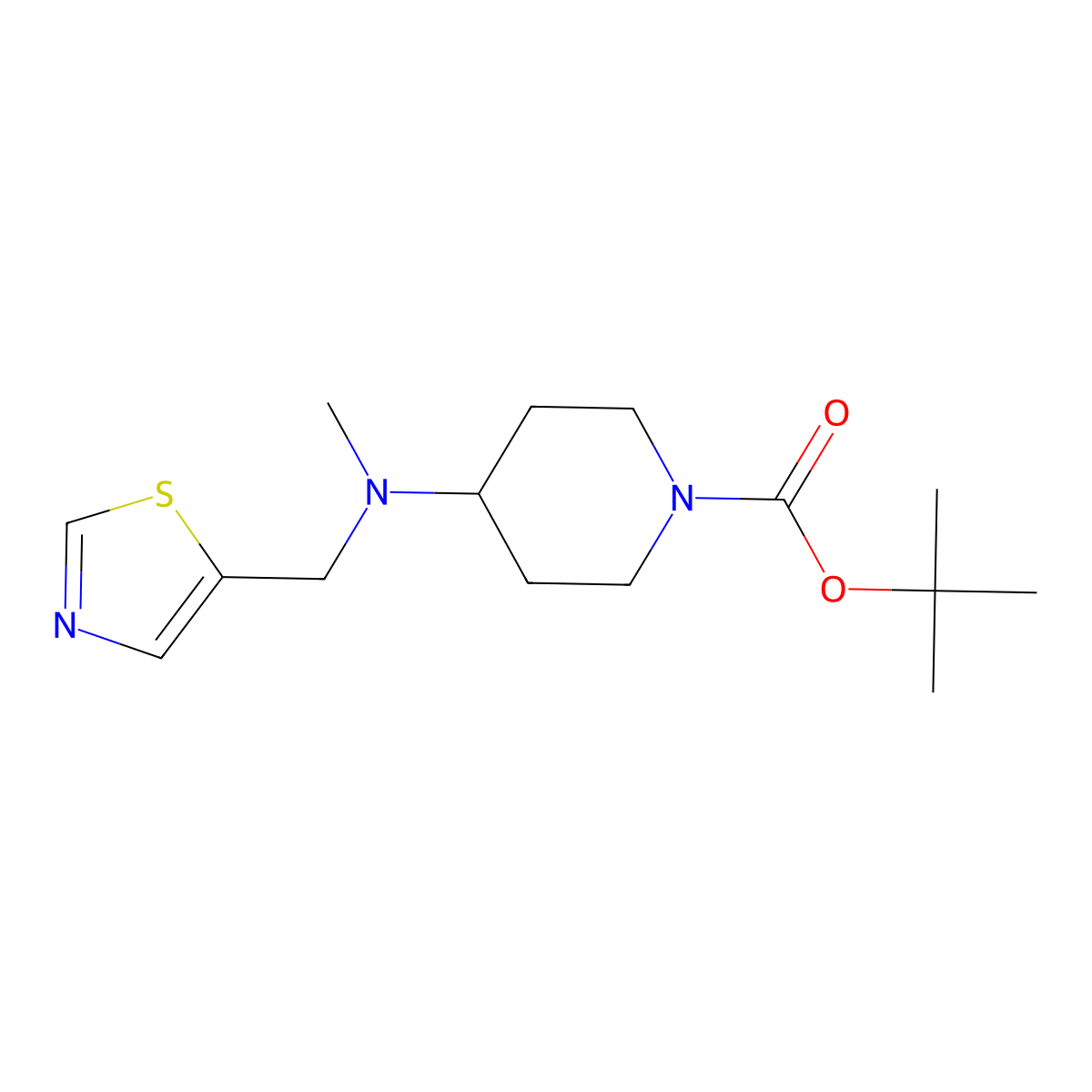 tert-Butyl 4-(methyl(thiazol-5-ylmethyl)amino)piperidine-1-carboxylate molecular structure, CAS 1420826-35-2