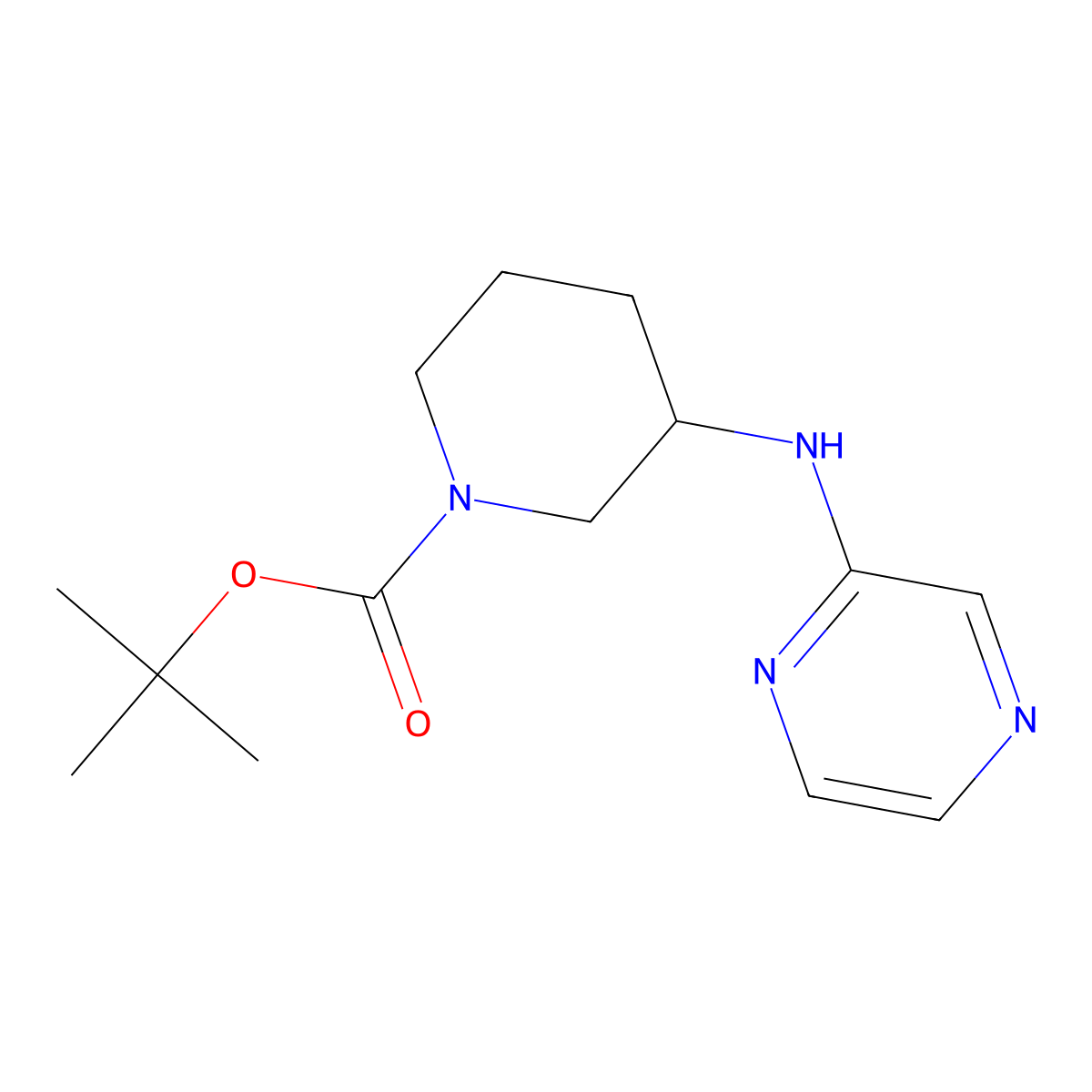 tert-Butyl 3-(pyrazin-2-ylamino)piperidine-1-carboxylate molecular structure, CAS 1420826-46-5