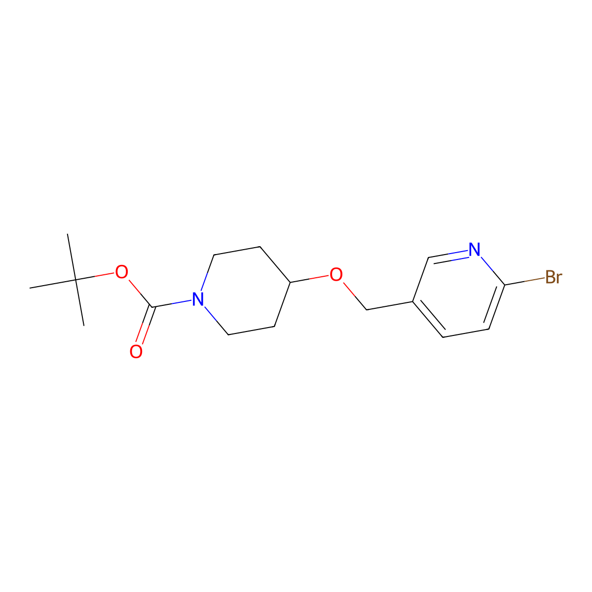 tert-Butyl 4-((6-bromopyridin-3-yl)methoxy)piperidine-1-carboxylate molecular structure, CAS 1420826-68-1
