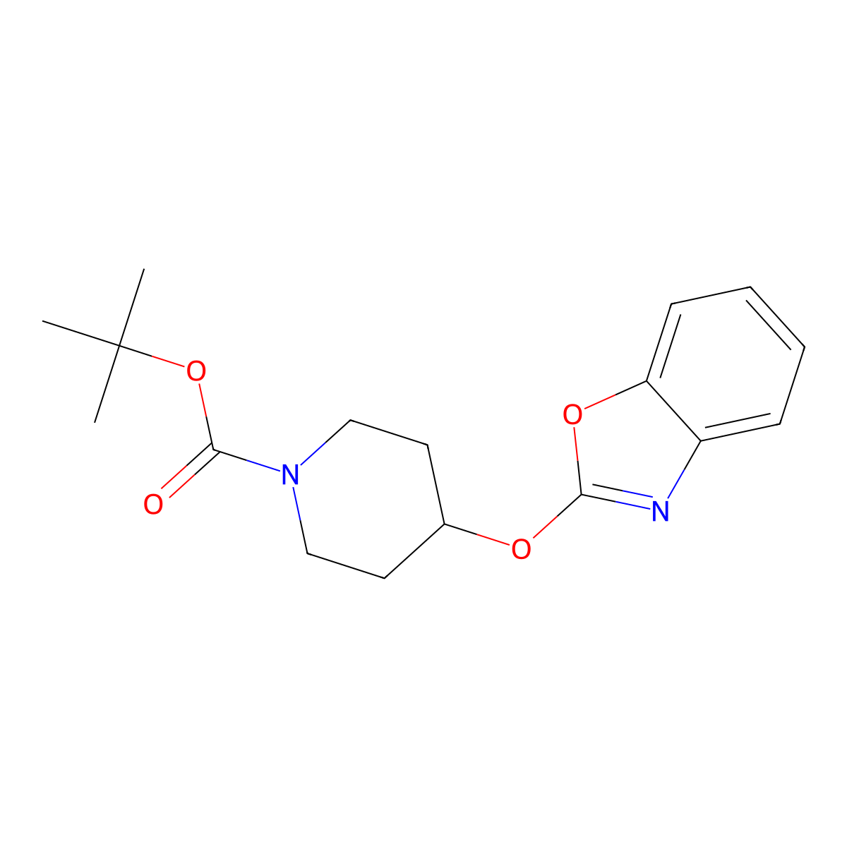 tert-Butyl 4-(benzo[d]oxazol-2-yloxy)piperidine-1-carboxylate molecular structure, CAS 1420827-12-8
