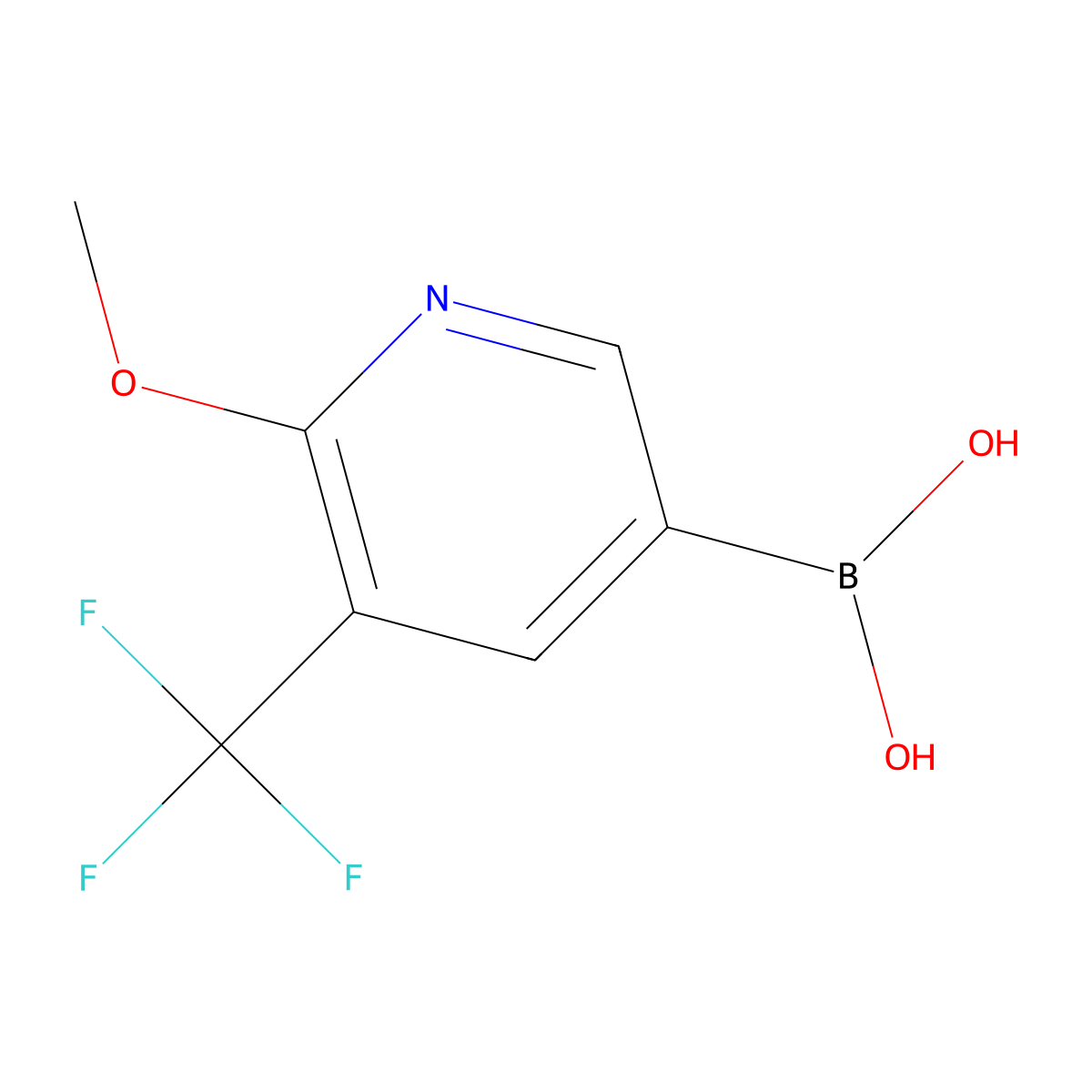 (6-Methoxy-5-(trifluoromethyl)pyridin-3-yl)boronic acid molecular structure, CAS 1420830-61-0