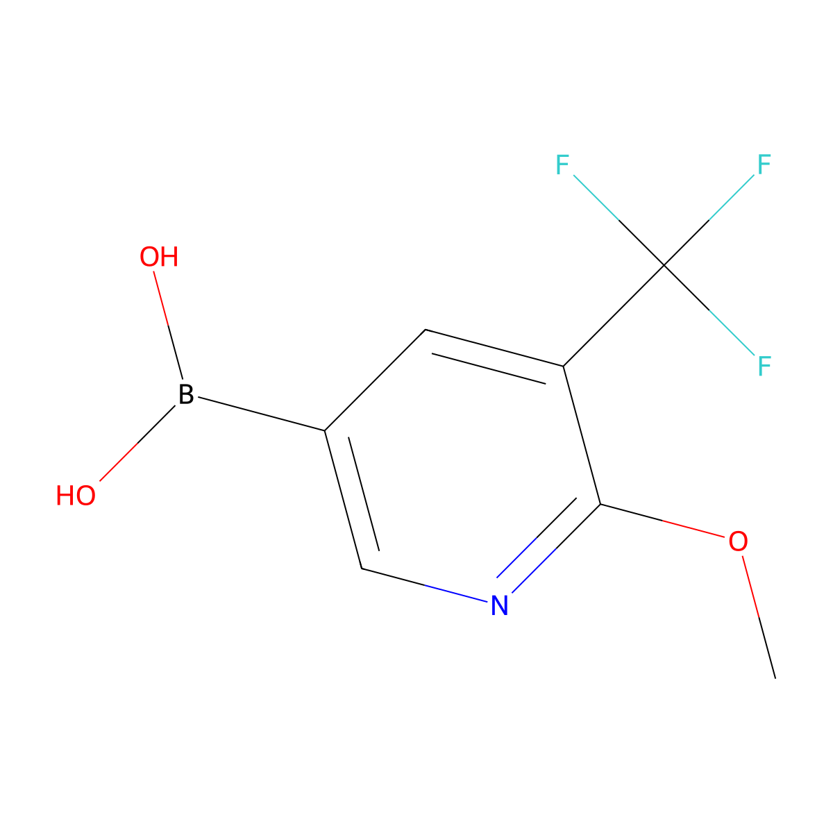 (6-Methoxy-5-(trifluoromethyl)pyridin-3-yl)boronic acid molecular structure, CAS 1420830-61-0