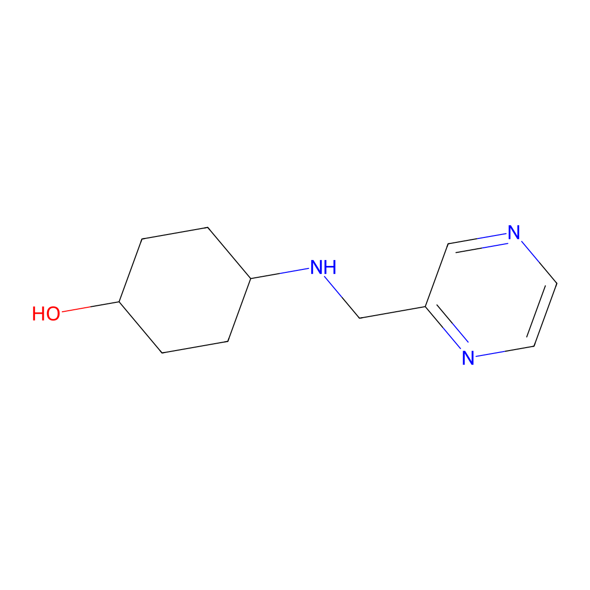 (1r,4r)-4-((Pyrazin-2-ylmethyl)amino)cyclohexanol molecular structure, CAS 1420831-19-1
