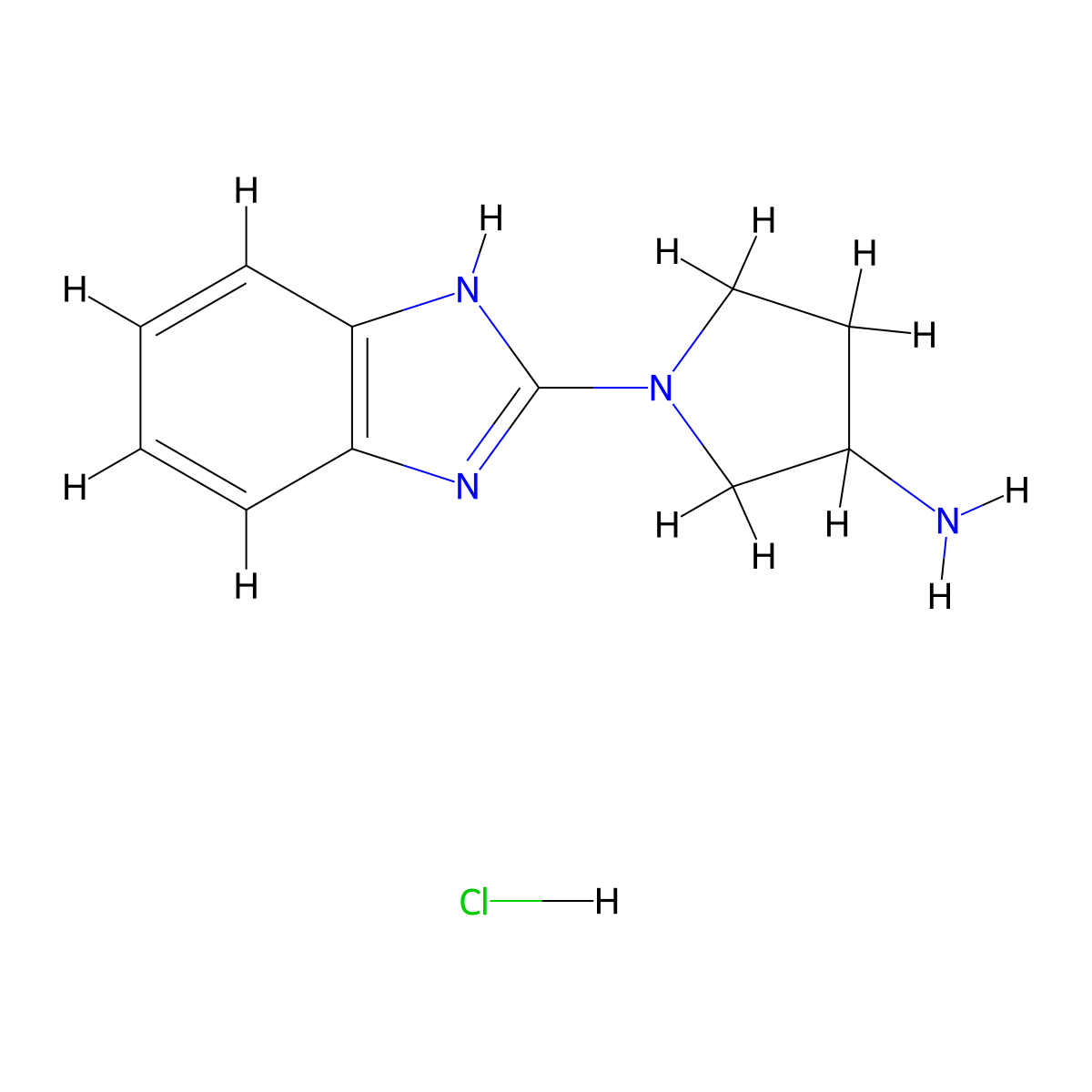 1-(1H-benzo[d]imidazol-2-yl)pyrrolidin-3-amine hydrochloride molecular structure, CAS 1420831-21-5