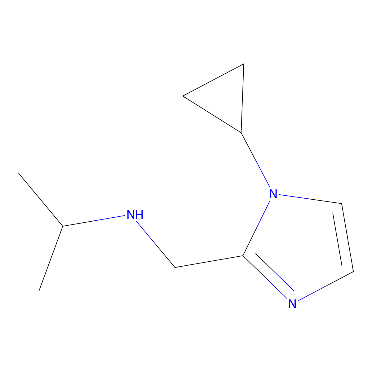 N-((1-cyclopropyl-1H-imidazol-2-yl)methyl)propan-2-amine molecular structure, CAS 1420831-48-6