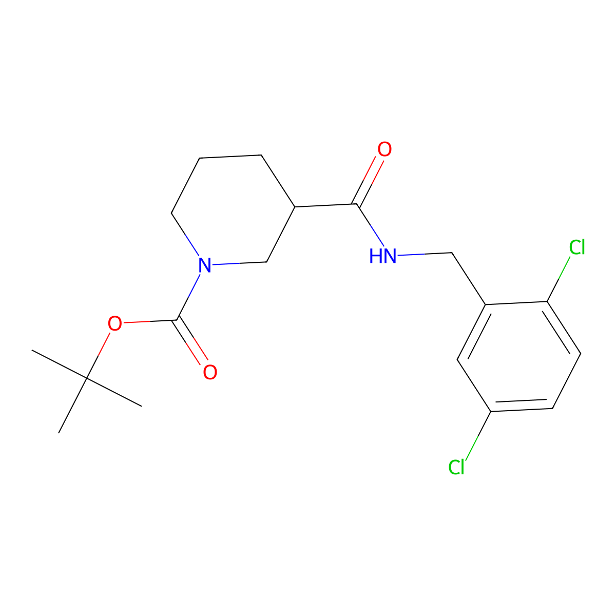 tert-Butyl 3-((2,5-dichlorobenzyl)carbamoyl)piperidine-1-carboxylate molecular structure, CAS 1420832-17-2