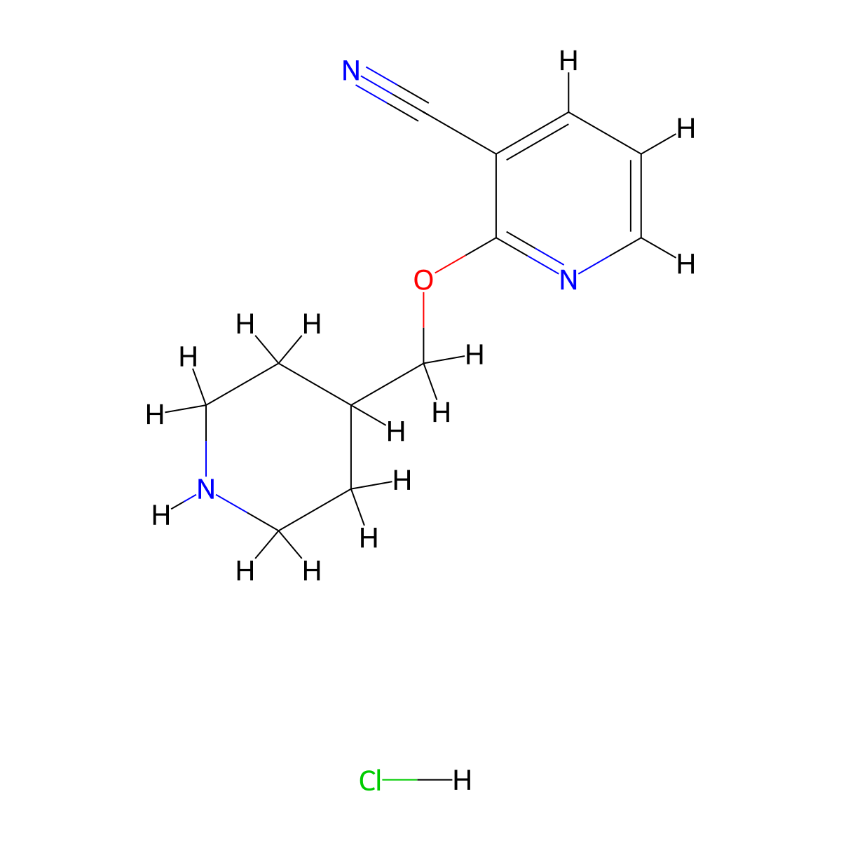 2-(Piperidin-4-ylmethoxy)nicotinonitrile hydrochloride molecular structure, CAS 1420832-80-9