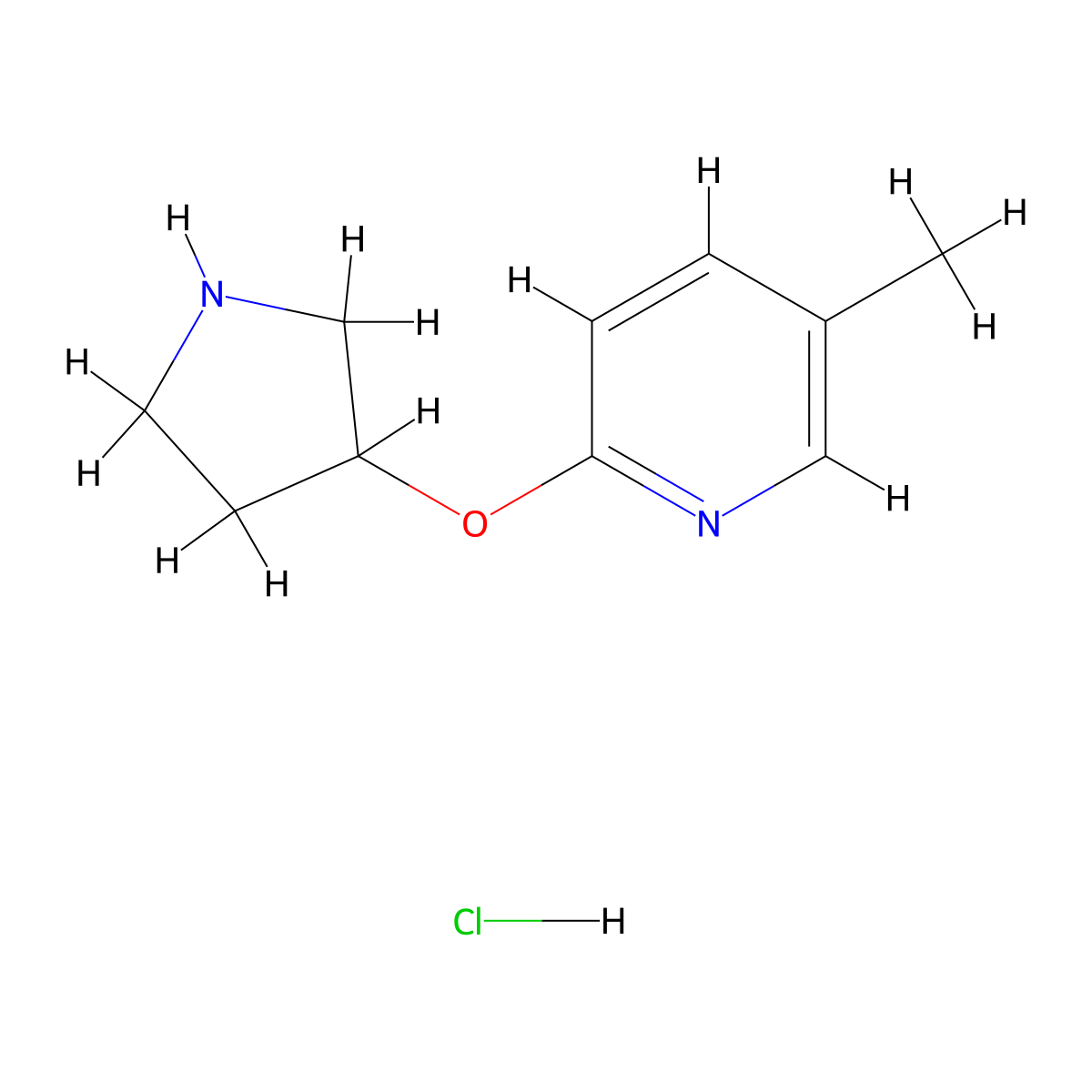 5-Methyl-2-(pyrrolidin-3-yloxy)pyridine hydrochloride molecular structure, CAS 1420836-27-6